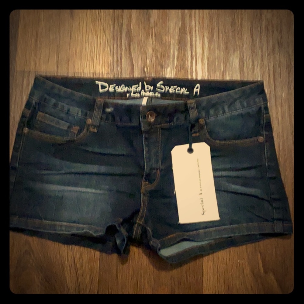 Blue denim jean short